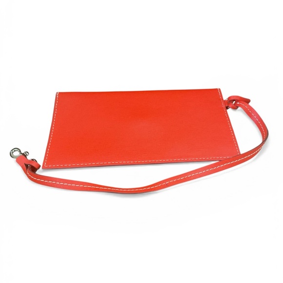 Dooney & Bourke Coral Red Saffiano Leather Wristlet – Elegant Envelope Style wit - Picture 3 of 6